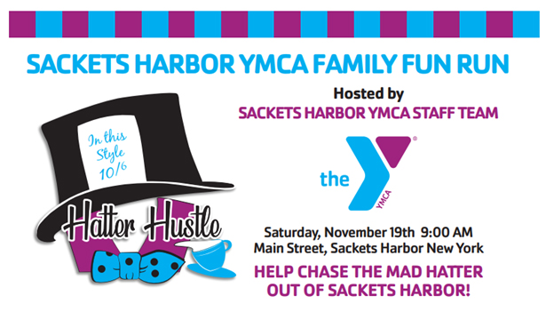 Top portion of the Flyer for the Mad Hatter Hustle Fun Run
