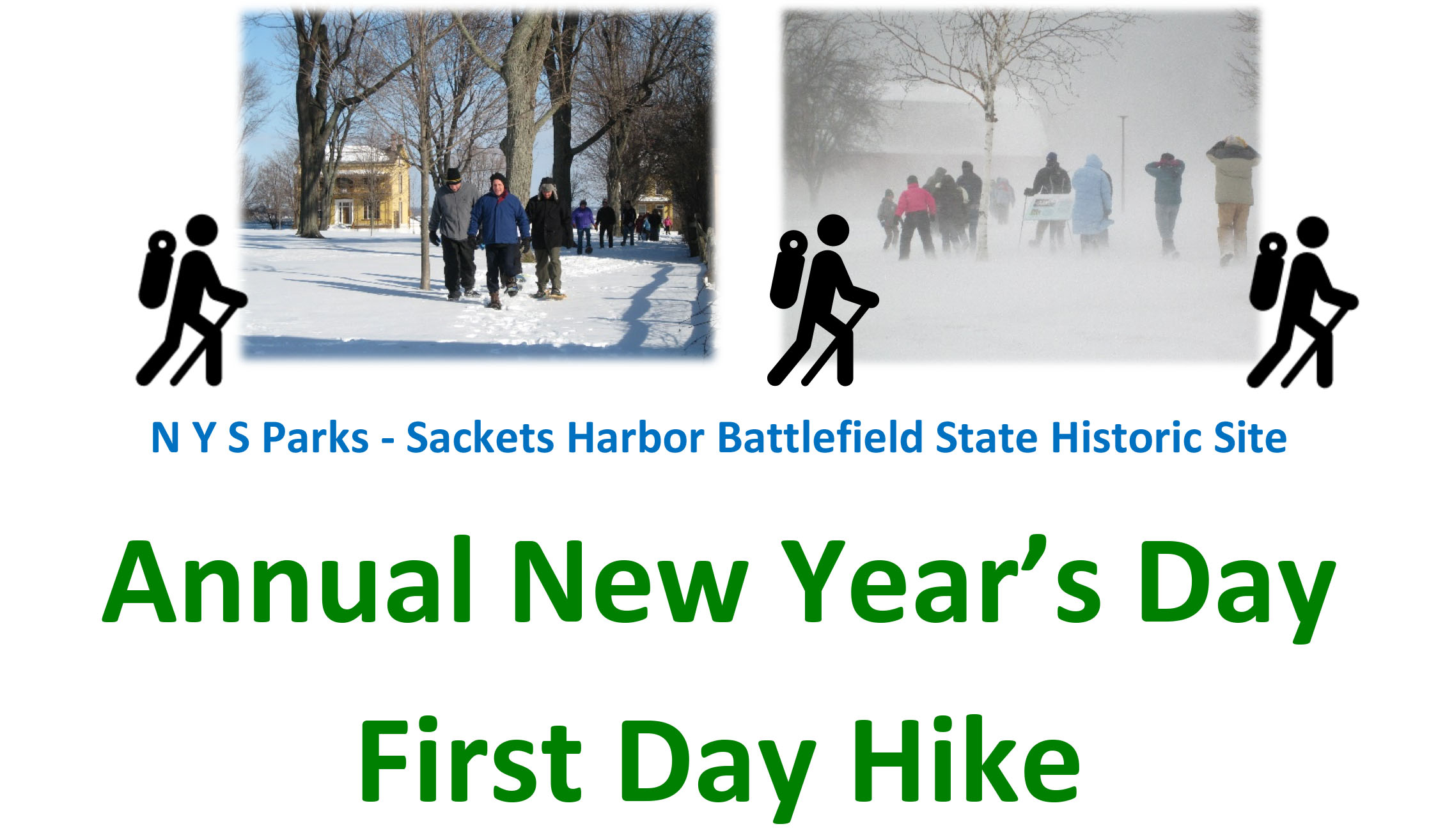 Cropped version of the poster for the Sackets Harbor Annual First Day Hike