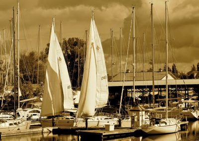 Boats docked at Navy Point Marina, a 2023 Photo Contest winner in the Water and Boats Category by Kenyon Wells