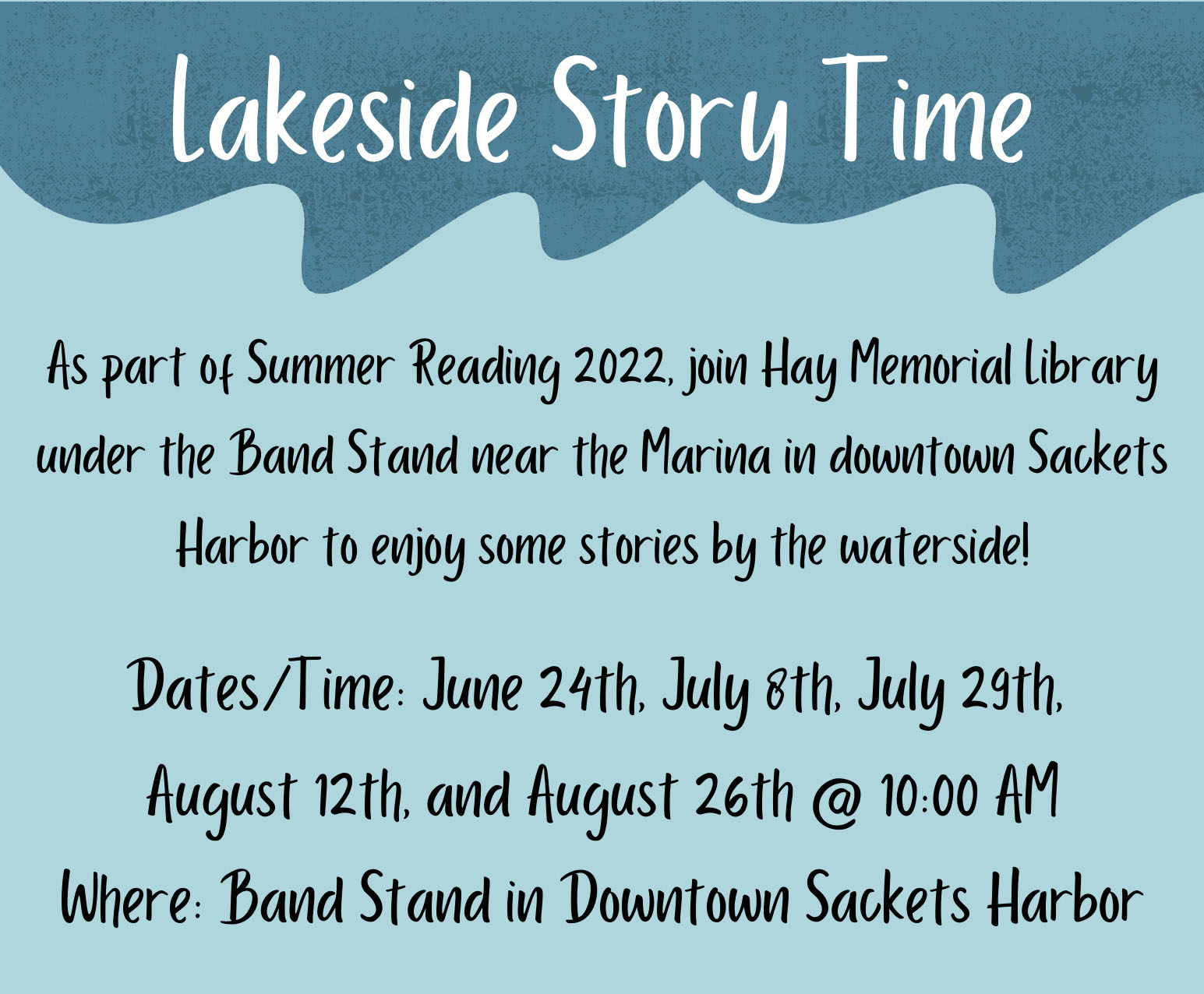 Flyer for Lakeside Story Time Series